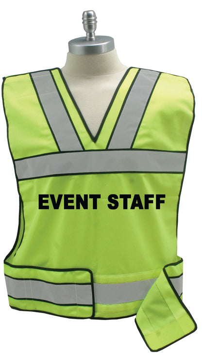 Stars Uniform Reflective Safety Vest with Police, Sheriff and Event Staff ID (Lime Green) - Detail View 8