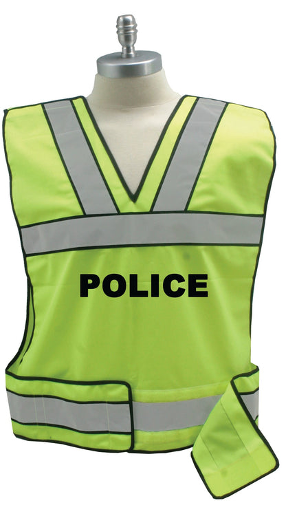 Stars Uniform Reflective Safety Vest with Police, Sheriff and Event Staff ID (Lime Green) - Detail View 5
