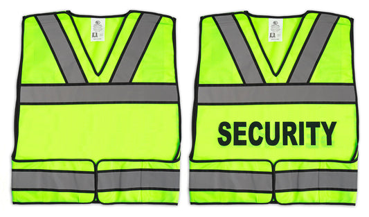 Stars Uniform Reflective Safety Vest with Security and No ID (Lime Green) - Primary View