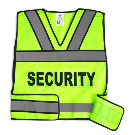 Stars Uniform Reflective Safety Vest with Security and No ID (Lime Green)