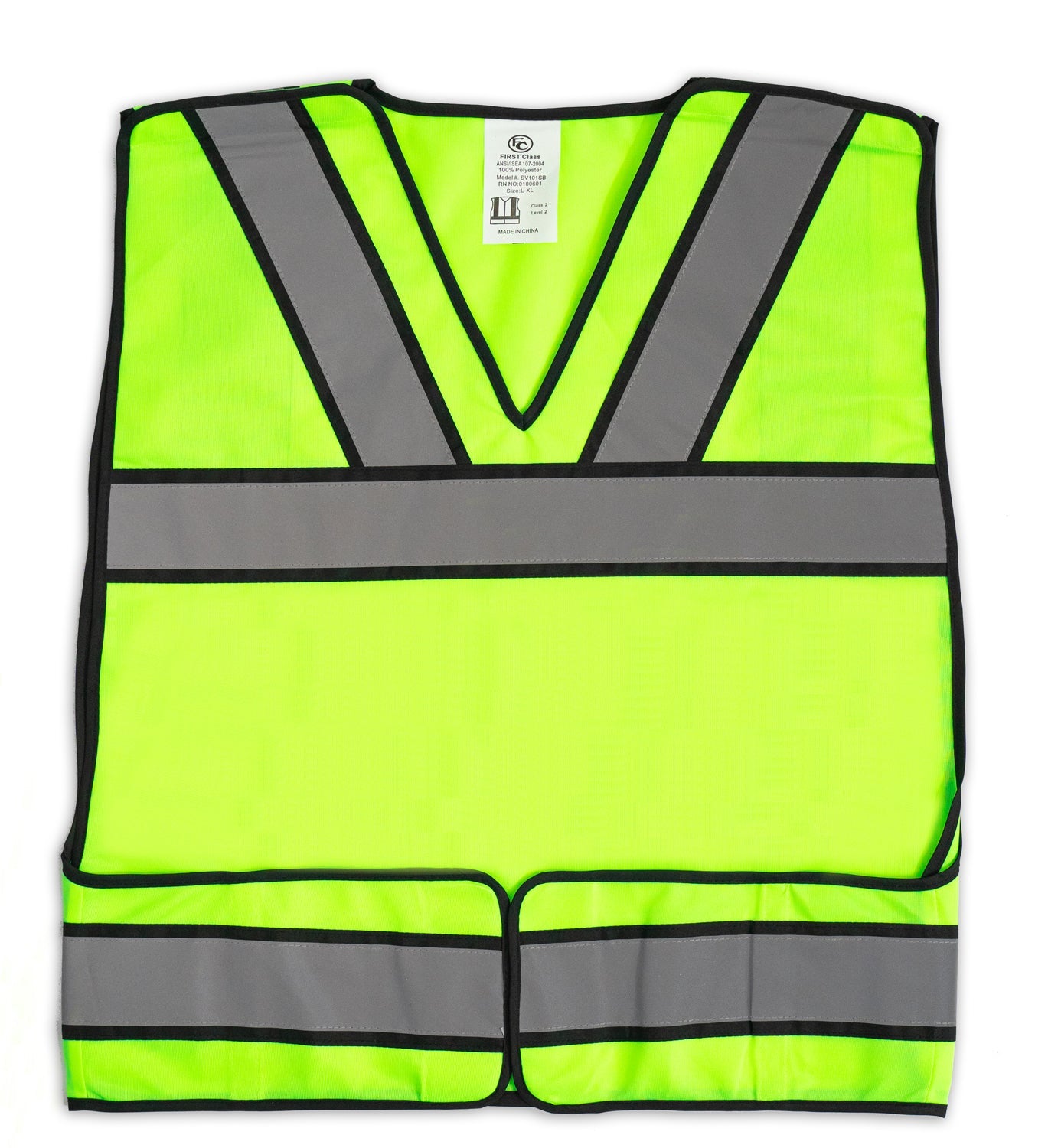 Stars Uniform Reflective Safety Vest with Security and No ID (Lime Green) - Detail View 3