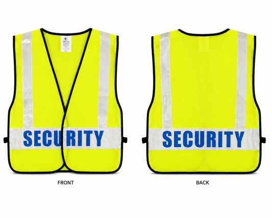 Stars Uniform Reflective Safety Vests with Message ID (Lime Green) - Primary View