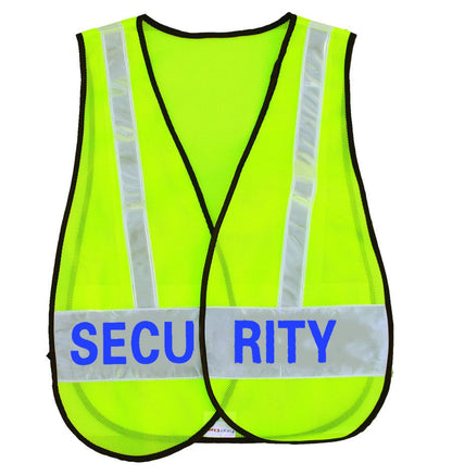 Stars Uniform Reflective Safety Vests with Message ID (Lime Green) - Detail View 1