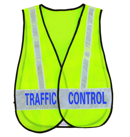 Stars Uniform Reflective Safety Vests with Message ID (Lime Green) - Detail View 2