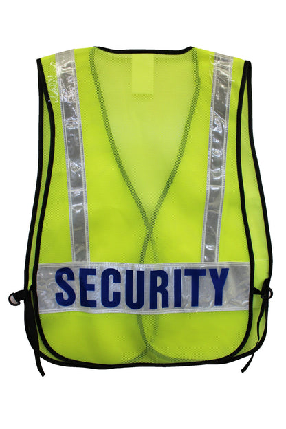 Stars Uniform Reflective Safety Vests with Message ID (Lime Green) - Detail View 3