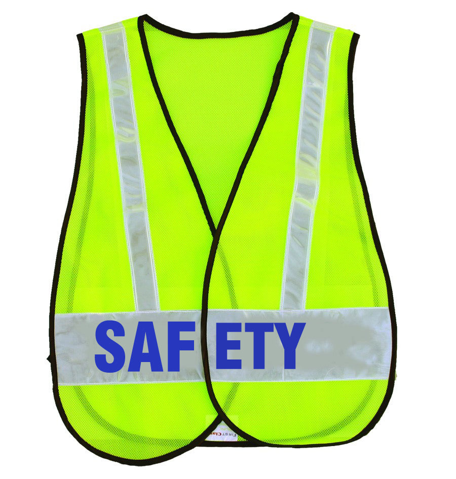 Stars Uniform Reflective Safety Vests with Message ID (Lime Green) - Detail View 6