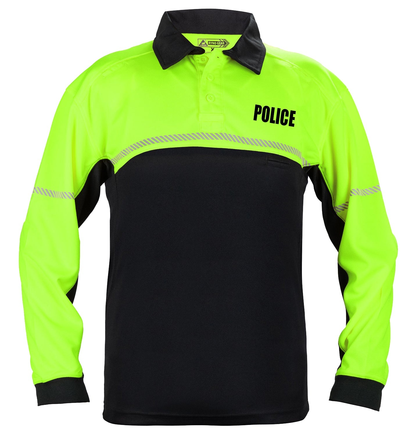 Stars Uniform Ryno Gear 100% Polyester Jersey Knit Police Bike Patrol Long Sleeve Polo Shirts - Detail View 8