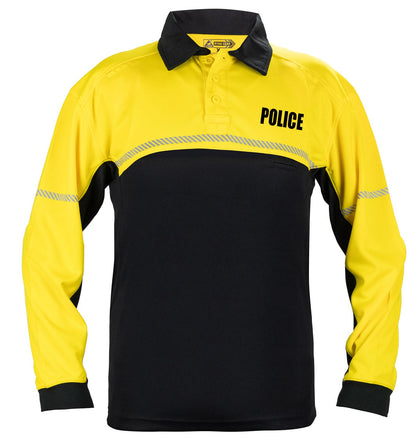 Stars Uniform Ryno Gear 100% Polyester Jersey Knit Police Bike Patrol Long Sleeve Polo Shirts - Alternate View