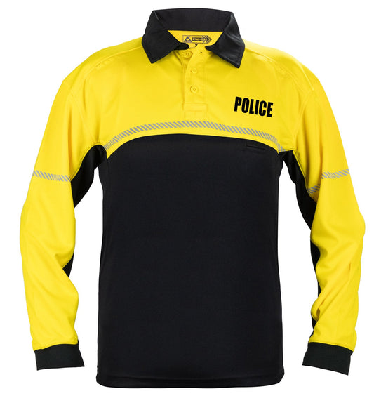 Stars Uniform Ryno Gear 100% Polyester Jersey Knit Police Bike Patrol Long Sleeve Polo Shirts - Alternate View
