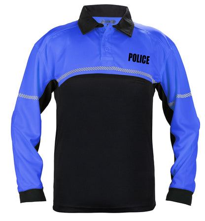 Stars Uniform Ryno Gear 100% Polyester Jersey Knit Police Bike Patrol Long Sleeve Polo Shirts - Detail View 18