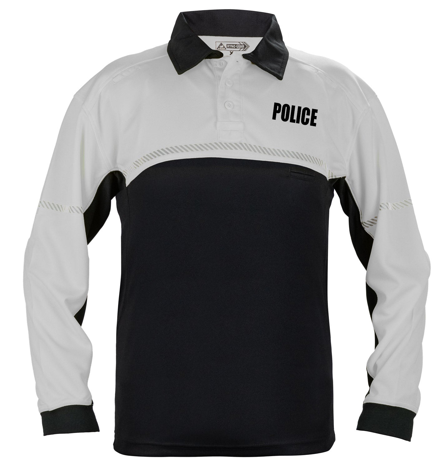Stars Uniform Ryno Gear 100% Polyester Jersey Knit Police Bike Patrol Long Sleeve Polo Shirts - Detail View 26