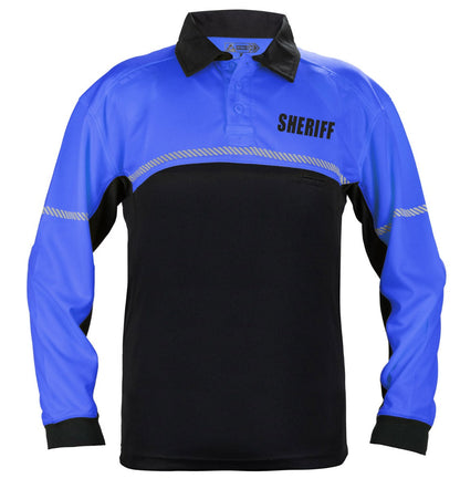 Stars Uniform Ryno Gear 100% Polyester Jersey Knit Sheriff Bike Patrol Long Sleeve Polo Shirts - Detail View 1
