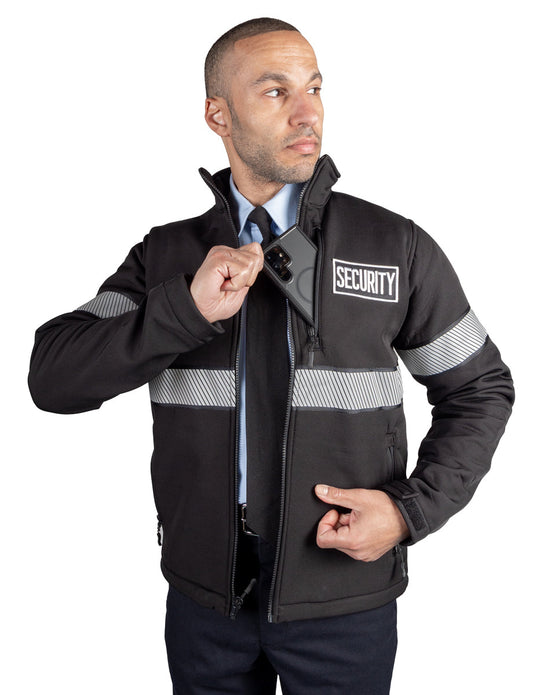 Stars Uniform Ryno Gear Reflective Security Soft Shell Jacket with Stripes - Alternate View