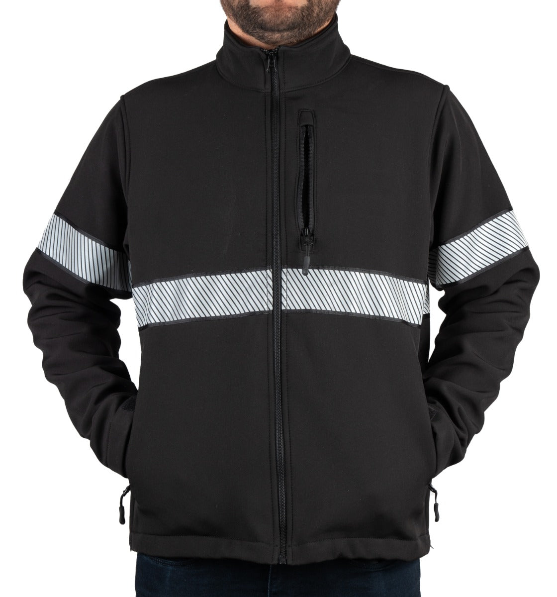 Stars Uniform Ryno Gear Soft Shell Jacket with Reflective Stripes - Alternate View
