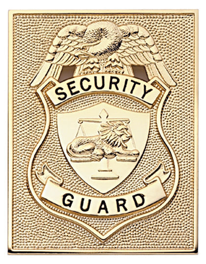 Stars Uniform Security Guard Gold Rectangle Badge - Primary View
