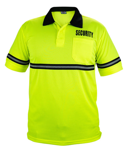 Stars Uniform Security High Visibility Polo Shirt with Reflective Hash Stripe - Primary View