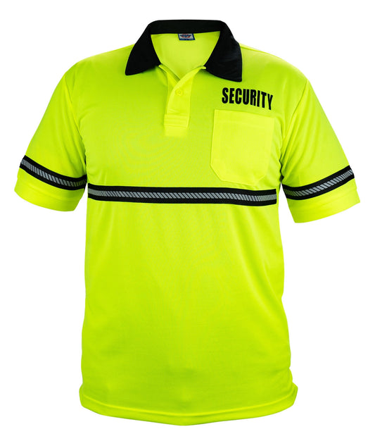 Stars Uniform Security High Visibility Polo Shirt with Reflective Hash Stripe - Primary View