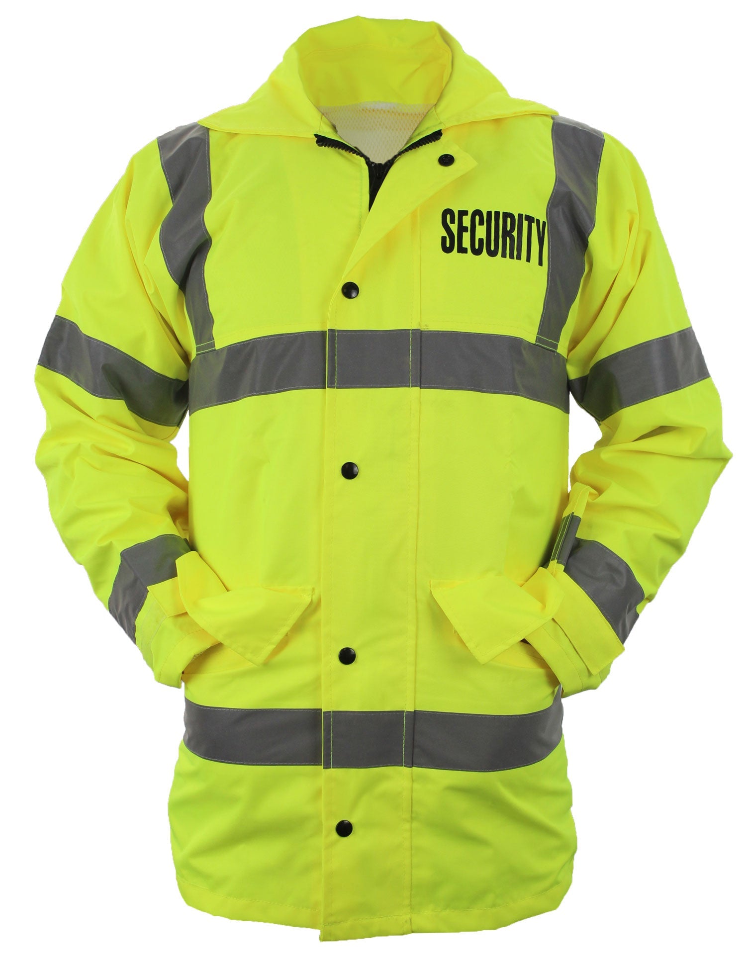 Stars Uniform Security High Visibility Raincoat With Reflective Stripes (Lime Green) - Primary View