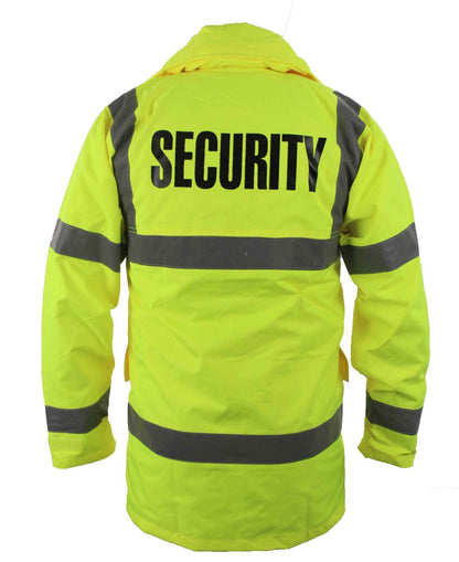 Stars Uniform Security High Visibility Raincoat With Reflective Stripes (Lime Green)