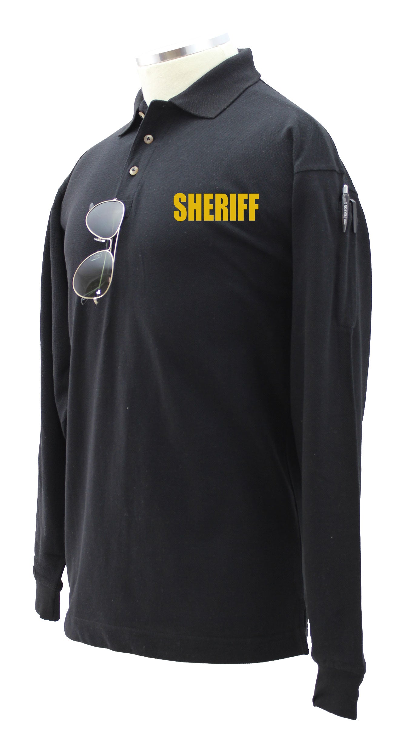 Stars Uniform Sheriff Preshrunk 100% Polycotton Tactical Long Sleeve Polo Shirt - Detail View 10