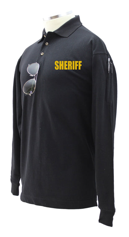 Stars Uniform Sheriff Preshrunk 100% Polycotton Tactical Long Sleeve Polo Shirt - Detail View 15