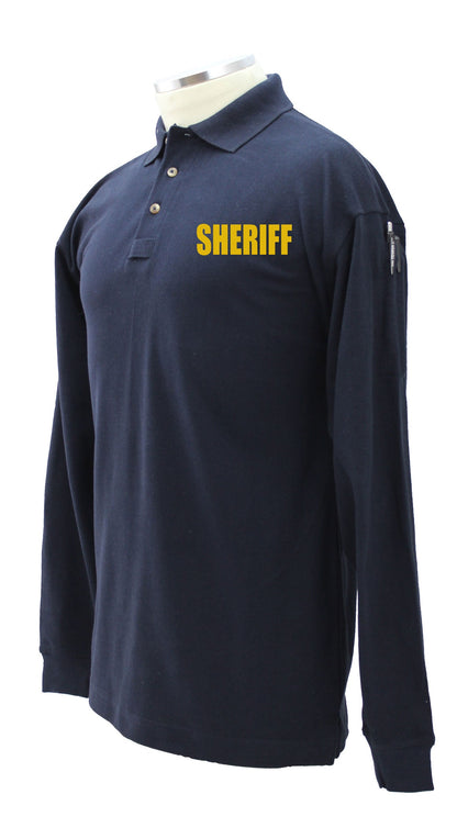 Stars Uniform Sheriff Preshrunk 100% Polycotton Tactical Long Sleeve Polo Shirt - Detail View 33