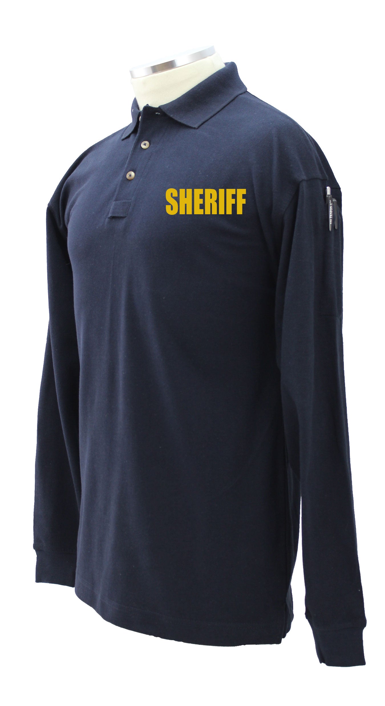 Stars Uniform Sheriff Preshrunk 100% Polycotton Tactical Long Sleeve Polo Shirt - Detail View 35