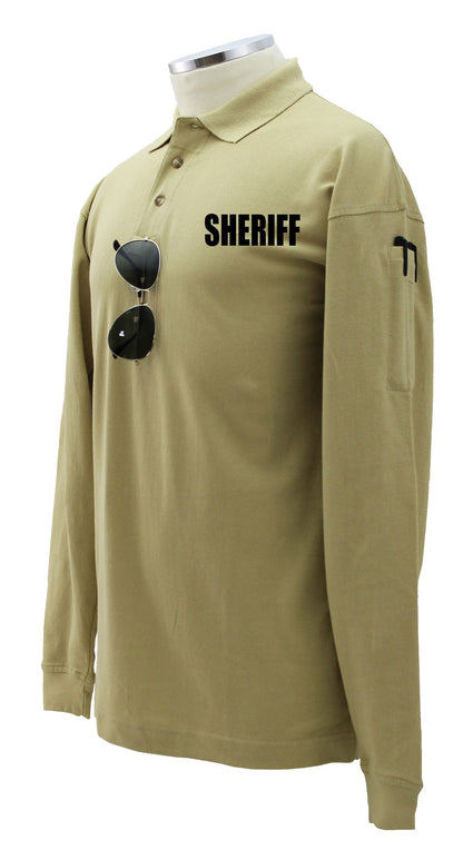 Stars Uniform Sheriff Preshrunk 100% Polycotton Tactical Long Sleeve Polo Shirt - Detail View 54