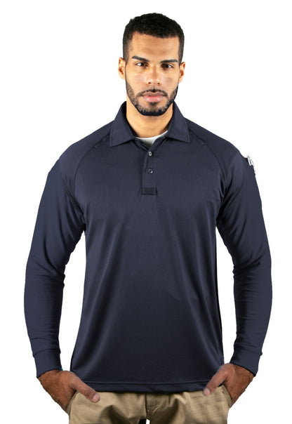 Stars Uniform Tactical Jersey Knit Long Sleeve Polo Shirt - Alternate View