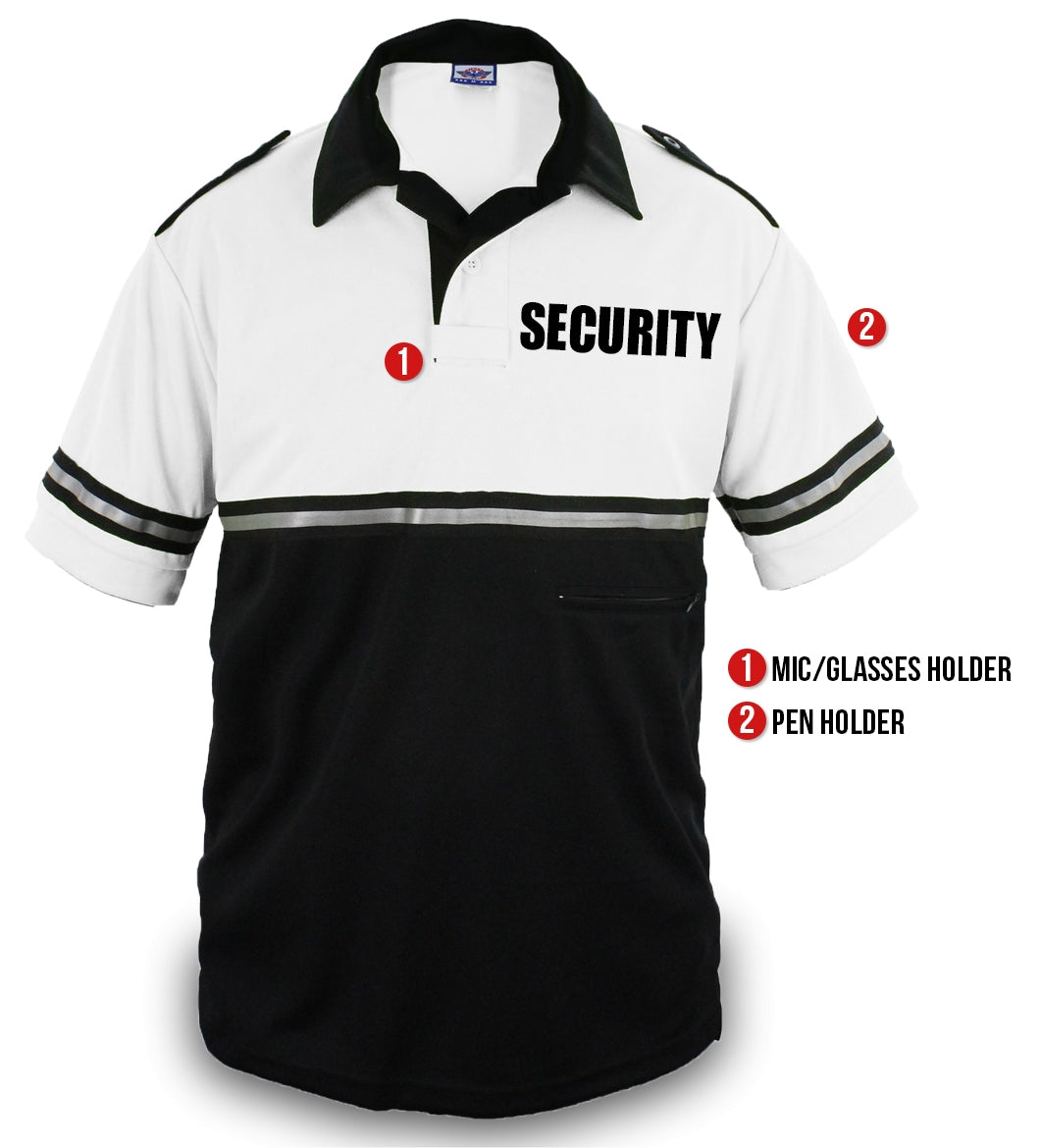 Stars Uniform Two Tone Bike Patrol Shirt with Zipper Pocket with Security ID - Alternate View