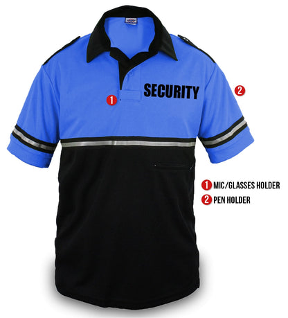 Stars Uniform Two Tone Bike Patrol Shirt with Zipper Pocket with Security ID - Detail View 1