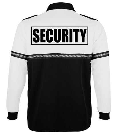 Stars Uniform Two Tone Long Sleeve Bike Patrol Shirt with Zipper Pocket and Hash Stripes with Security ID - Detail View 1