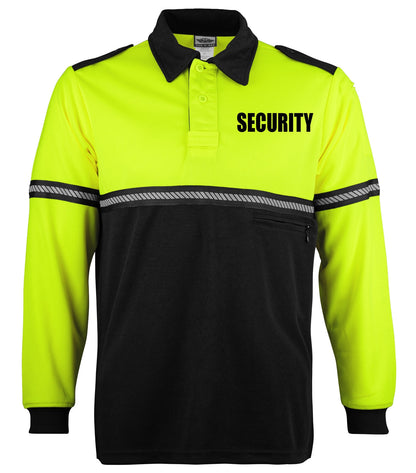 Stars Uniform Two Tone Long Sleeve Bike Patrol Shirt with Zipper Pocket and Hash Stripes with Security ID - Detail View 28