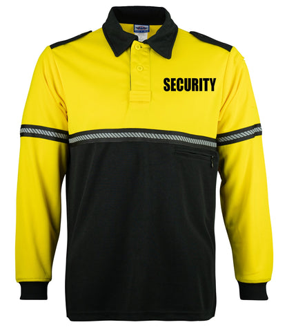 Stars Uniform Two Tone Long Sleeve Bike Patrol Shirt with Zipper Pocket and Hash Stripes with Security ID - Detail View 34