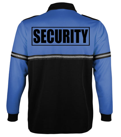 Stars Uniform Two Tone Long Sleeve Bike Patrol Shirt with Zipper Pocket and Hash Stripes with Security ID - Detail View 5