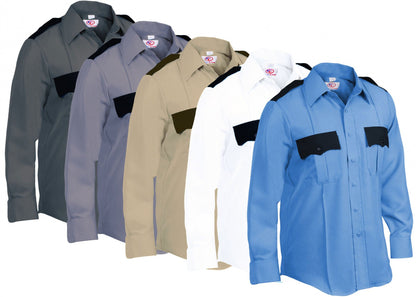Stars Uniform Two Tone Long Sleeve Uniform Shirt - Primary View
