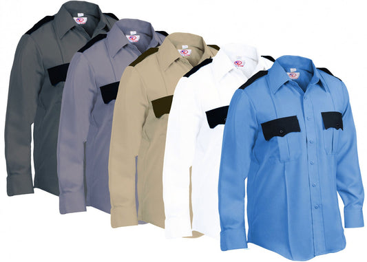 Stars Uniform Two Tone Long Sleeve Uniform Shirt - Primary View