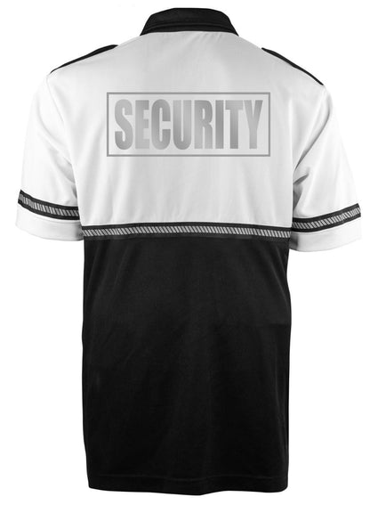 Stars Uniform Two Tone Reflective Security Bike Patrol Shirt with Zipper Pocket and Hash Stripes - Alternate View