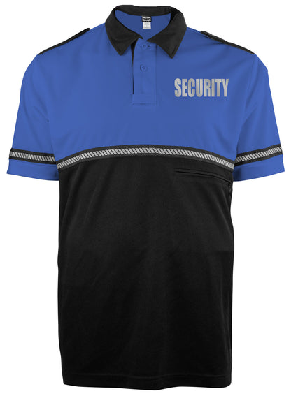 Stars Uniform Two Tone Reflective Security Bike Patrol Shirt with Zipper Pocket and Hash Stripes - Detail View 37