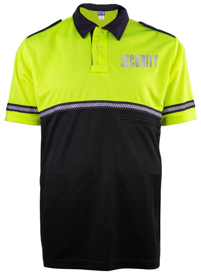 Stars Uniform Two Tone Reflective Security Bike Patrol Shirt with Zipper Pocket and Hash Stripes - Detail View 3