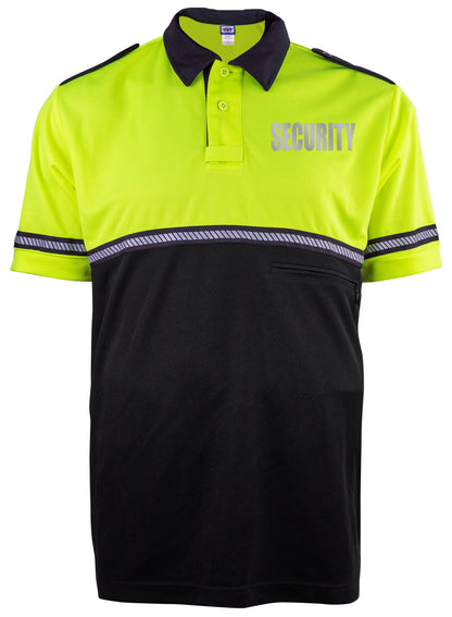 Stars Uniform Two Tone Reflective Security Bike Patrol Shirt with Zipper Pocket and Hash Stripes - Detail View 53