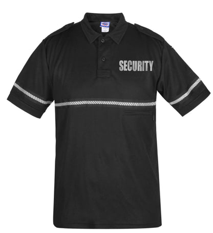 Stars Uniform Two Tone Reflective Security Bike Patrol Shirt with Zipper Pocket and Hash Stripes - Detail View 4