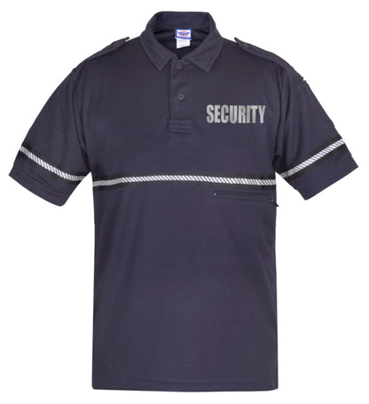 Stars Uniform Two Tone Reflective Security Bike Patrol Shirt with Zipper Pocket and Hash Stripes - Detail View 5
