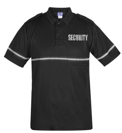 Stars Uniform Two Tone Reflective Security Bike Patrol Shirt with Zipper Pocket and Hash Stripes - Detail View 7