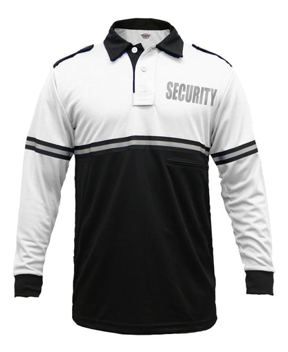 Stars Uniform Two Tone Reflective Security Long Sleeve Bike Patrol Shirt With Zipper Pocket - Primary View