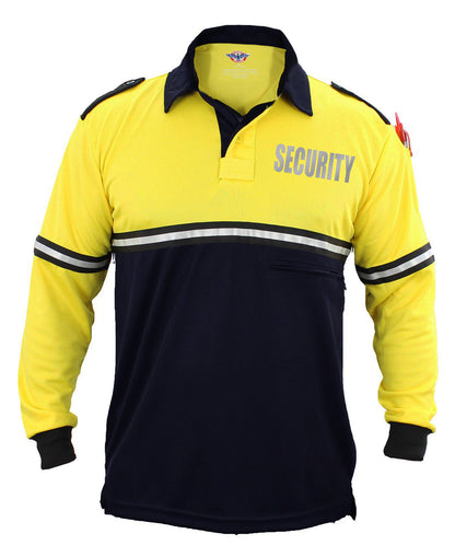 Stars Uniform Two Tone Reflective Security Long Sleeve Bike Patrol Shirt With Zipper Pocket - Detail View 17