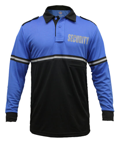 Stars Uniform Two Tone Reflective Security Long Sleeve Bike Patrol Shirt With Zipper Pocket - Detail View 25