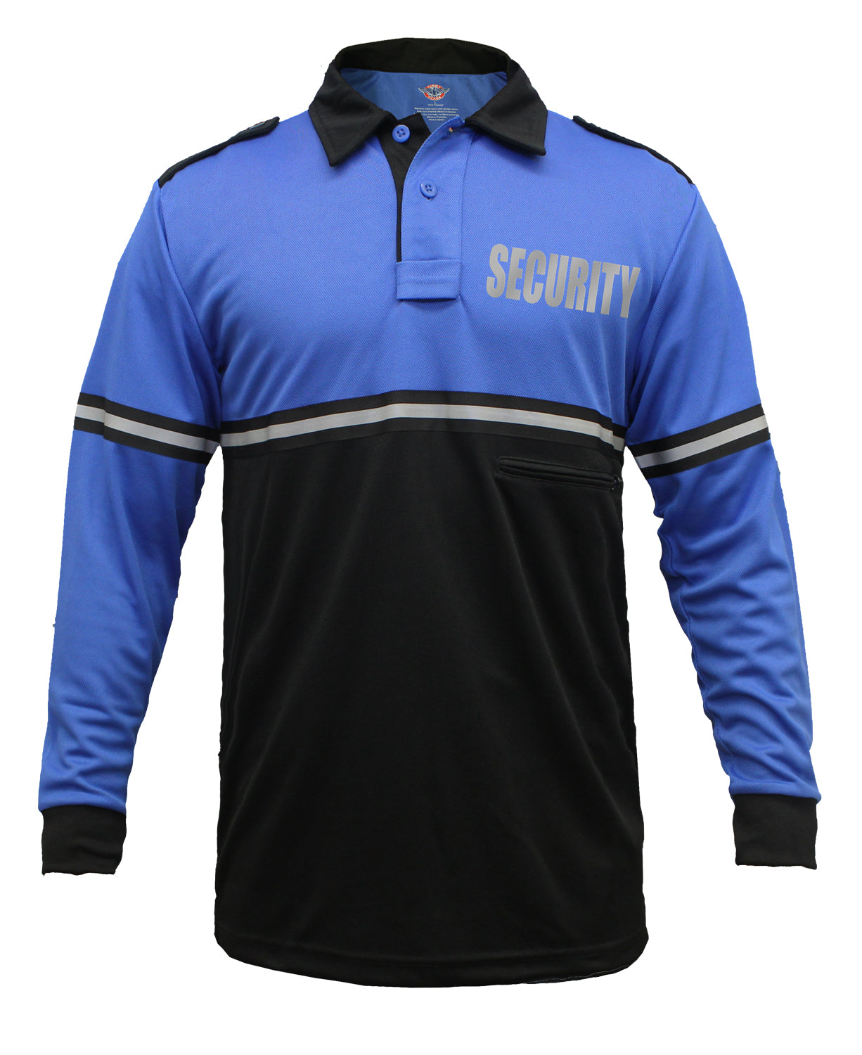 Stars Uniform Two Tone Reflective Security Long Sleeve Bike Patrol Shirt With Zipper Pocket - Detail View 28