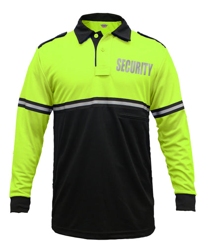 Stars Uniform Two Tone Reflective Security Long Sleeve Bike Patrol Shirt With Zipper Pocket - Detail View 35