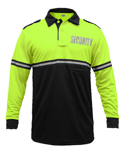 Stars Uniform Two Tone Reflective Security Long Sleeve Bike Patrol Shirt With Zipper Pocket - Detail View 2